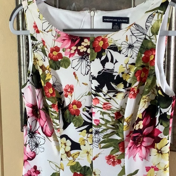 American living sleeveless dress beautiful flowers stretchy Red green ye… - Picture 11 of 16